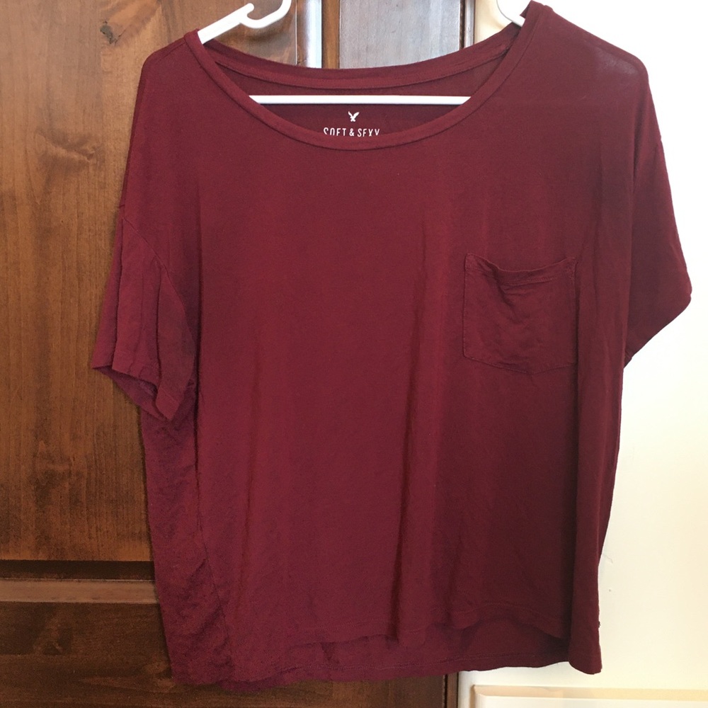 Maroon Pocket Tee 🌹